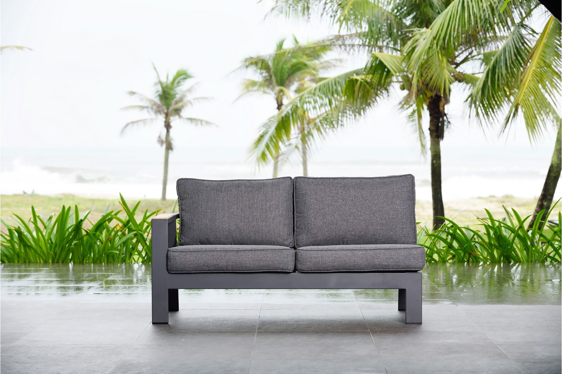 Palau 2-seter Sofa Høyre - Grå - Hagemøbler - Loungemøbler - Lounge sofa