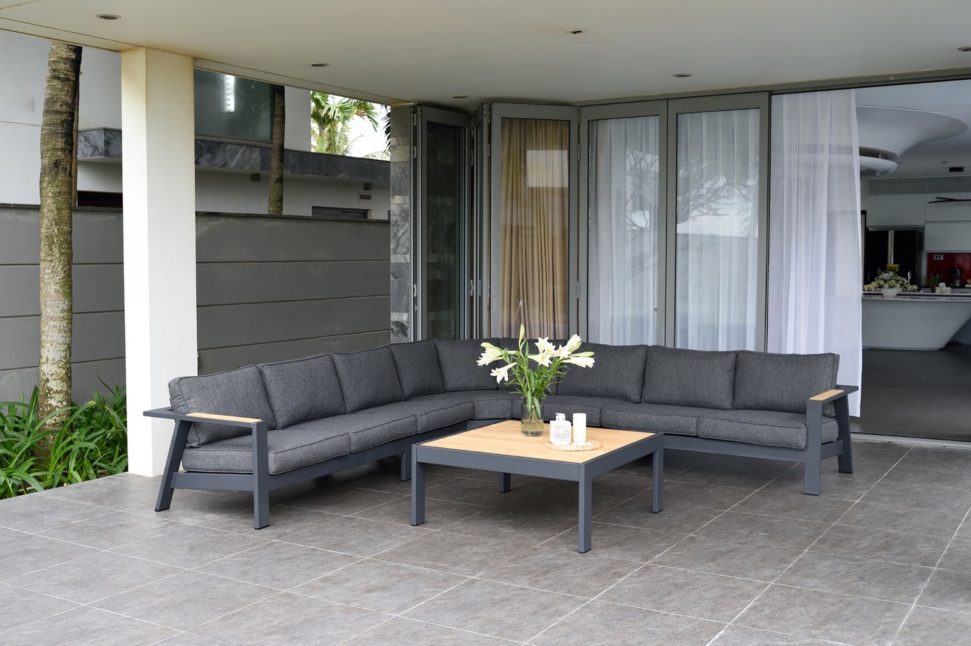 Palau 2-seter Sofa Venstre - Grå - Hagemøbler - Loungemøbler - Lounge sofa