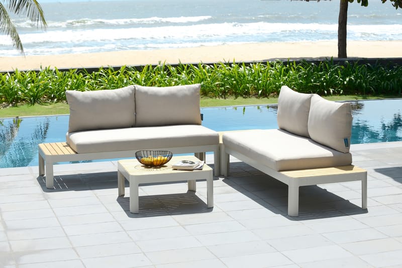 Portals 2-seter Sofa - Hvit/Tre - Hagemøbler - Loungemøbler - Lounge sofa