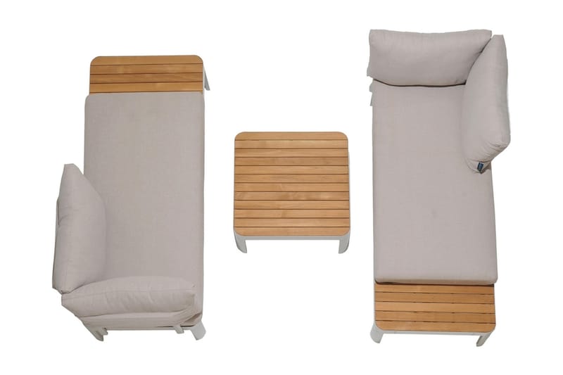 Portals 2-seter Sofa - Hvit/Tre - Lounge sofa - Balkongsofaer - Utesofa