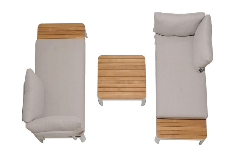 Portals 2-seter Sofa - Hvit/Tre - Hagemøbler - Loungemøbler - Lounge sofa