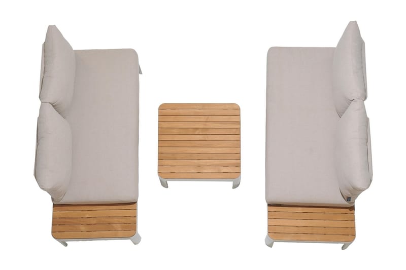 Portals 2-seter Sofa - Hvit/Tre - Hagemøbler - Loungemøbler - Lounge sofa
