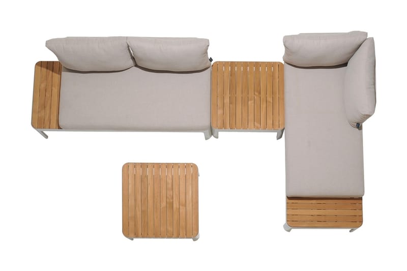 Portals 2-seter Sofa - Hvit/Tre - Hagemøbler - Loungemøbler - Lounge sofa