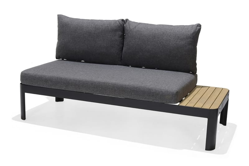 Portals 2-seter Sofa - Svart/Tre - Lounge sofa - Balkongsofaer - Utesofa