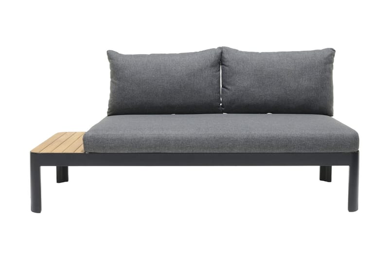 Portals 2-seter Sofa - Svart/Tre - Lounge sofa - Balkongsofaer - Utesofa