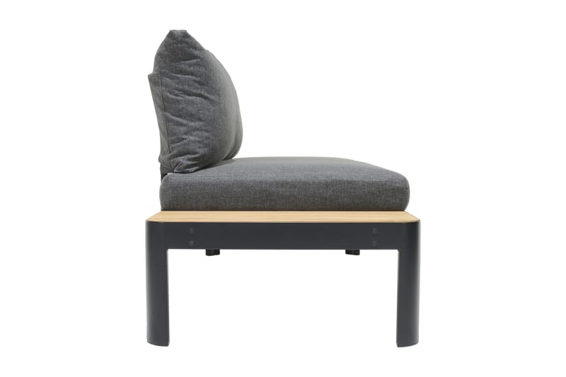 Portals 2-seter Sofa - Svart/Tre - Lounge sofa - Balkongsofaer - Utesofa