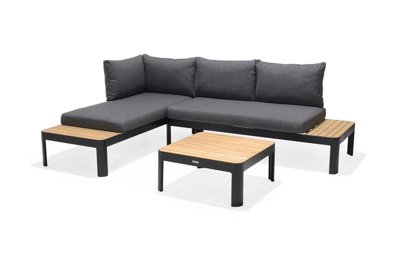 Portals 2-seter Sofa - Svart/Tre - Lounge sofa - Balkongsofaer - Utesofa