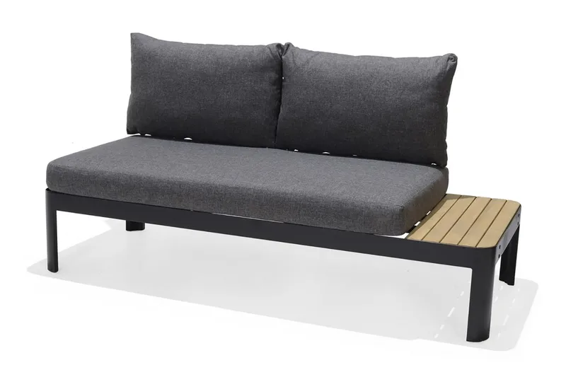 Portals 2-seter Sofa, Svart/Tre