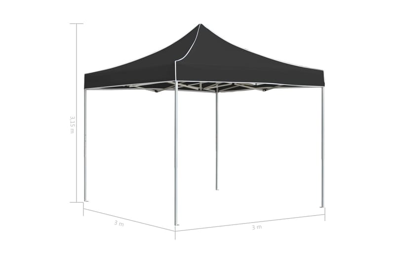 Profesjonelt foldbart festtelt aluminium 3x3 m antrasitt - Grå - Hagemøbler - Loungemøbler - Lounge sofa