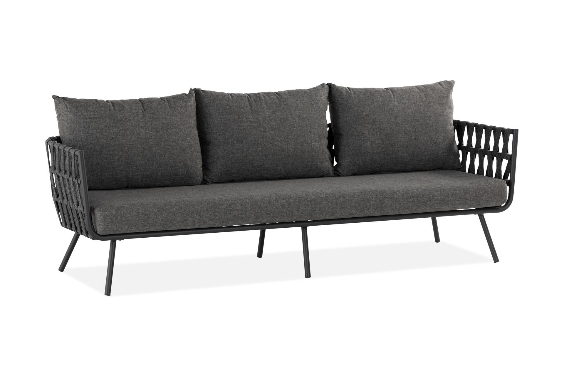 Sandina 3-seters Sofa - Tau/Svart/Grå - Hagemøbler - Loungemøbler - Lounge sofa