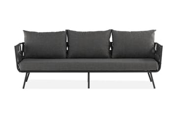 Sandina 3-seters Sofa - Tau/Svart/Grå - Hagemøbler - Loungemøbler - Lounge sofa