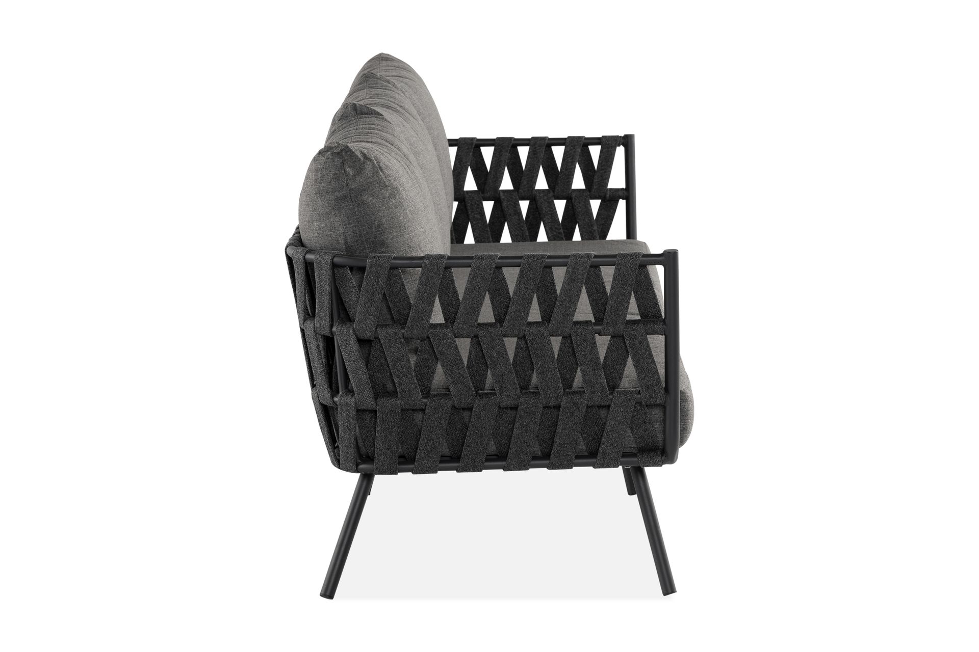 Sandina 3-seters Sofa - Tau/Svart/Grå - Hagemøbler - Loungemøbler - Lounge sofa