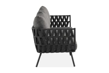 Sandina 3-seters Sofa - Tau/Svart/Grå - Hagemøbler - Loungemøbler - Lounge sofa
