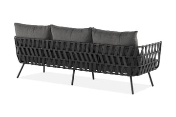 Sandina 3-seters Sofa - Tau/Svart/Grå - Hagemøbler - Loungemøbler - Lounge sofa