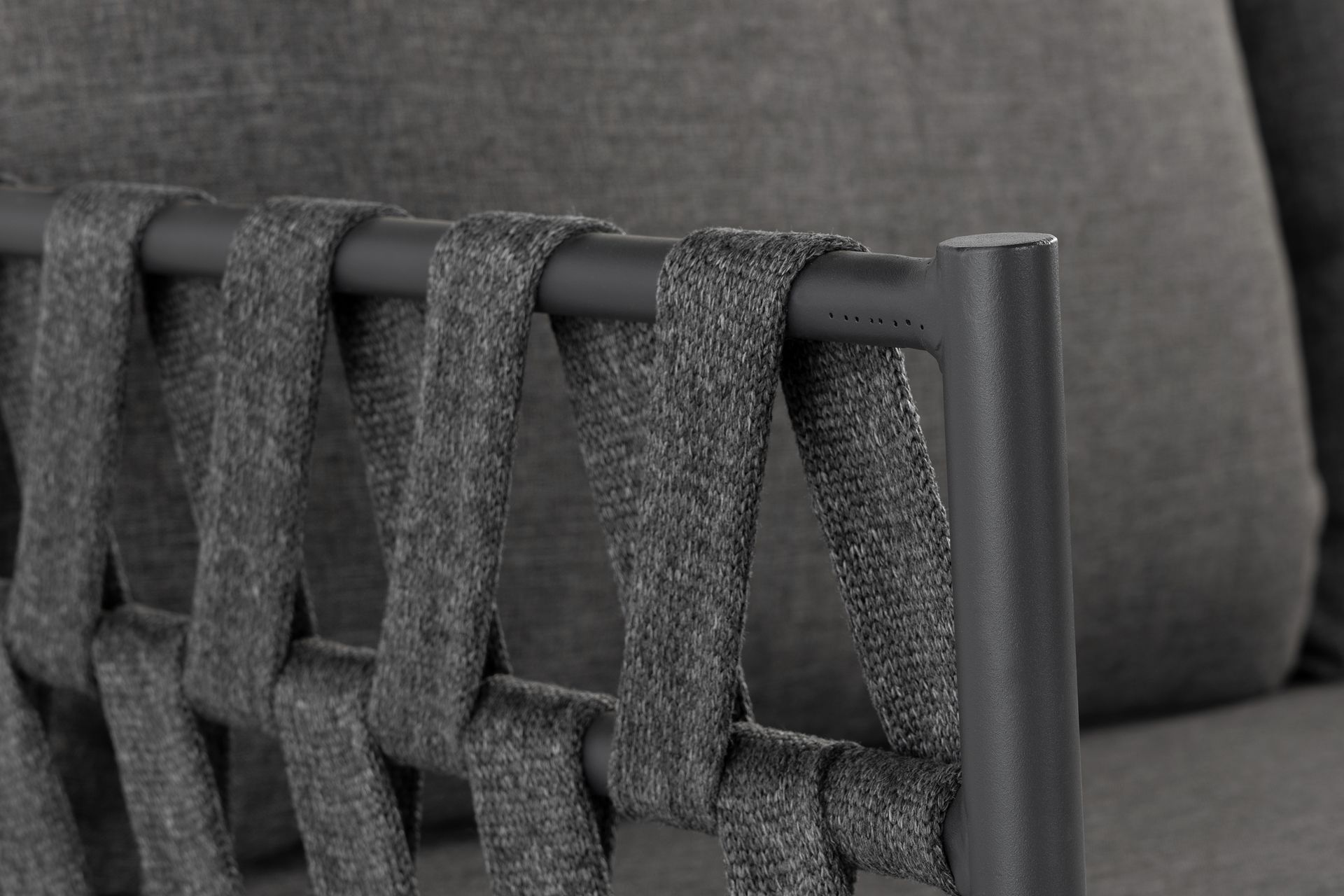 Sandina 3-seters Sofa - Tau/Svart/Grå - Hagemøbler - Loungemøbler - Lounge sofa
