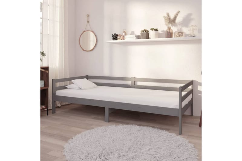 Sengeramme grå heltre furu 90x200 cm - Grå - Utesofa - Lounge sofa