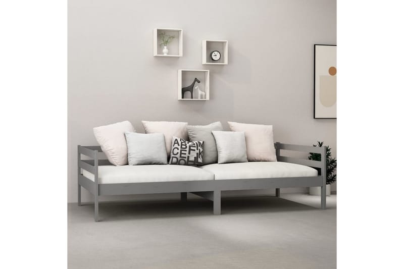 Sengeramme grå heltre furu 90x200 cm - Grå - Lounge sofa - Utesofa