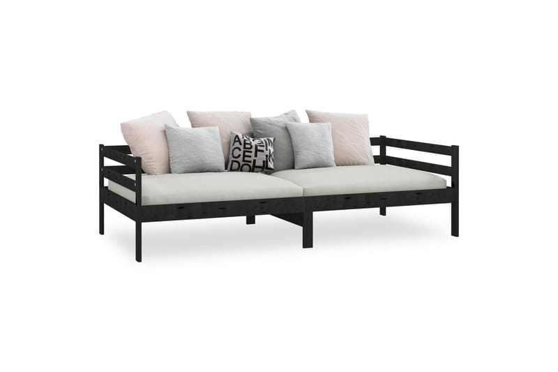 Sengeramme svart heltre furu 90x200 cm - Svart - Lounge sofa - Utesofa