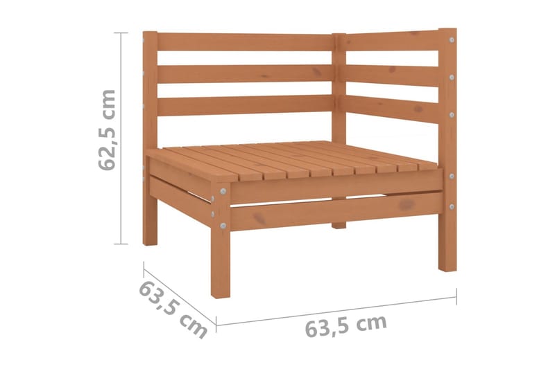 Utendørs hjørnesofaer 2 stk heltre furu honningbrun - Brun - Lounge sofa - Utesofa