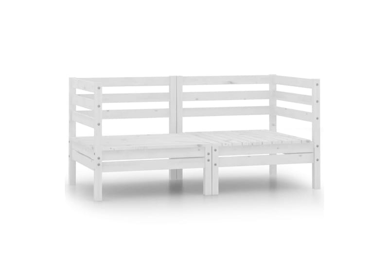 Utendørs hjørnesofaer 2 stk heltre furu hvit - Hvit - Hagemøbler - Loungemøbler - Lounge sofa