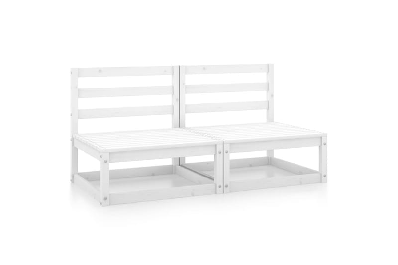 Utendørs midtsofaer 2 stk hvit heltre furu - Hvit - Hagemøbler - Loungemøbler - Lounge sofa