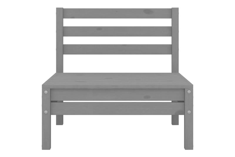 Utendørs midtsofaer 4 stk grå heltre furu - Grå - Lounge sofa - Utesofa