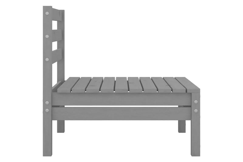 Utendørs midtsofaer 4 stk grå heltre furu - Grå - Hagemøbler - Loungemøbler - Lounge sofa
