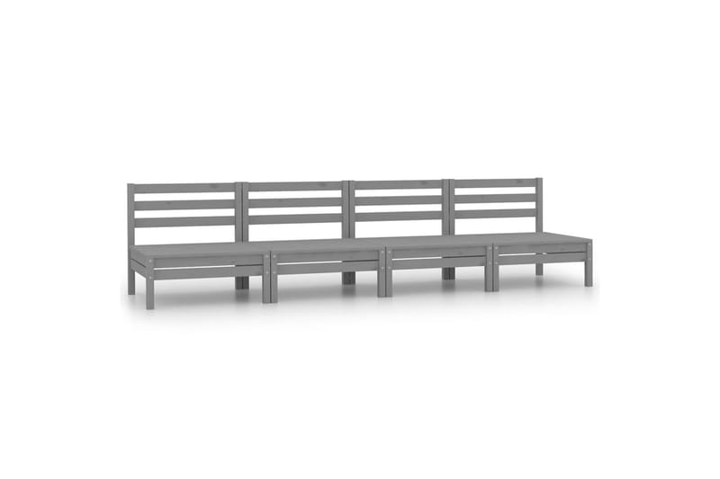 Utendørs midtsofaer 4 stk grå heltre furu - Grå - Hagemøbler - Loungemøbler - Lounge sofa