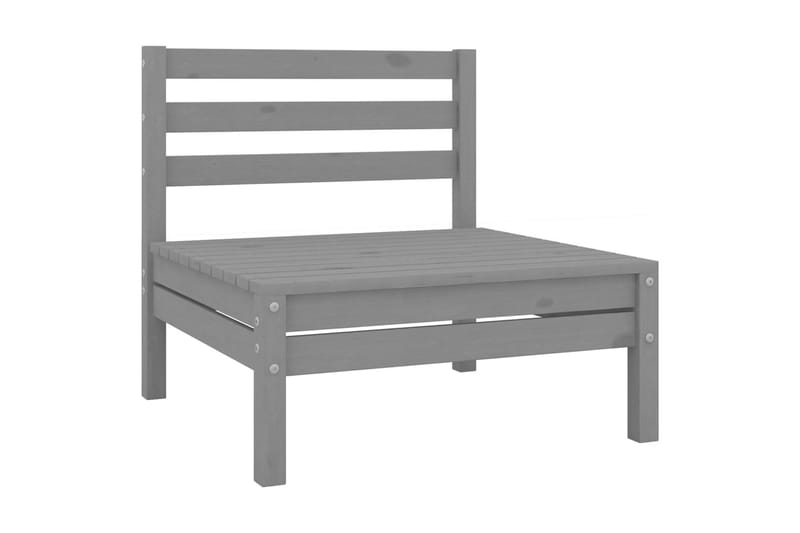 Utendørs midtsofaer 4 stk grå heltre furu - Grå - Hagemøbler - Loungemøbler - Lounge sofa