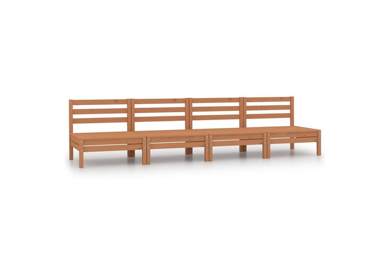 Utendørs midtsofaer 4 stk heltre furu honningbrun - Brun - Hagemøbler - Loungemøbler - Lounge sofa