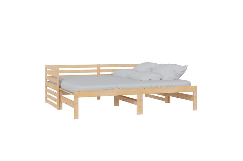 Uttrekkbar sengeramme heltre furu 2x(90x200) cm - Brun - Hagemøbler - Loungemøbler - Lounge sofa