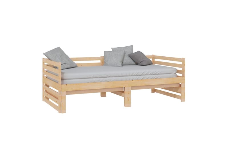 Uttrekkbar sengeramme heltre furu 2x(90x200) cm - Brun - Hagemøbler - Loungemøbler - Lounge sofa