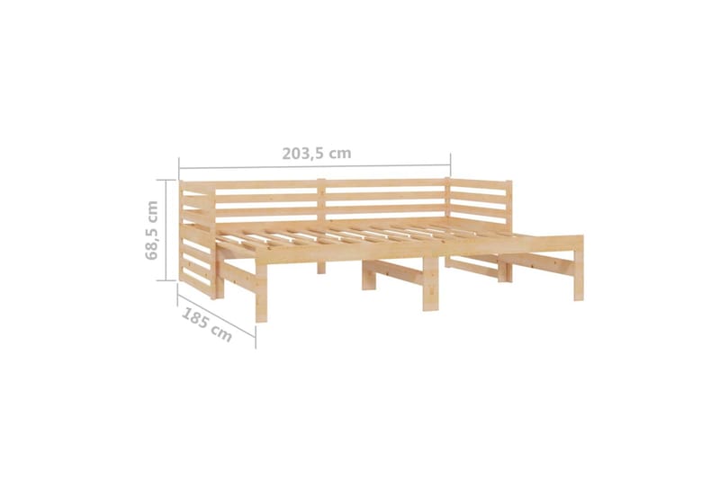 Uttrekkbar sengeramme heltre furu 2x(90x200) cm - Brun - Hagemøbler - Loungemøbler - Lounge sofa