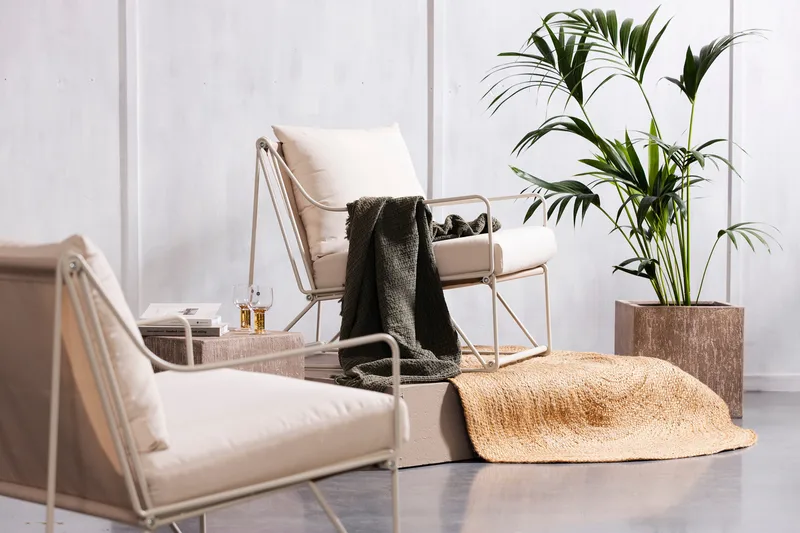 Usteryd Lenestol Utendørs Beige - Grå - Hagemøbler - Loungemøbler - Loungestol ute