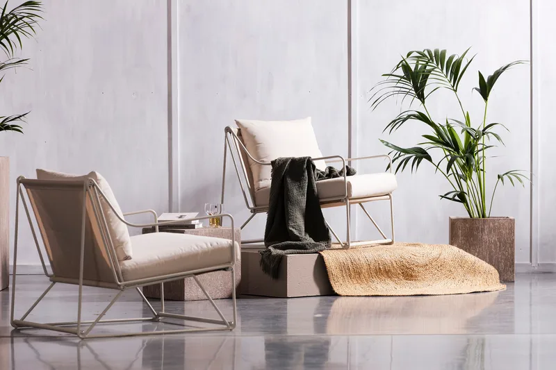 Usteryd Lenestol Utendørs Beige - Grå - Hagemøbler - Loungemøbler - Loungestol ute