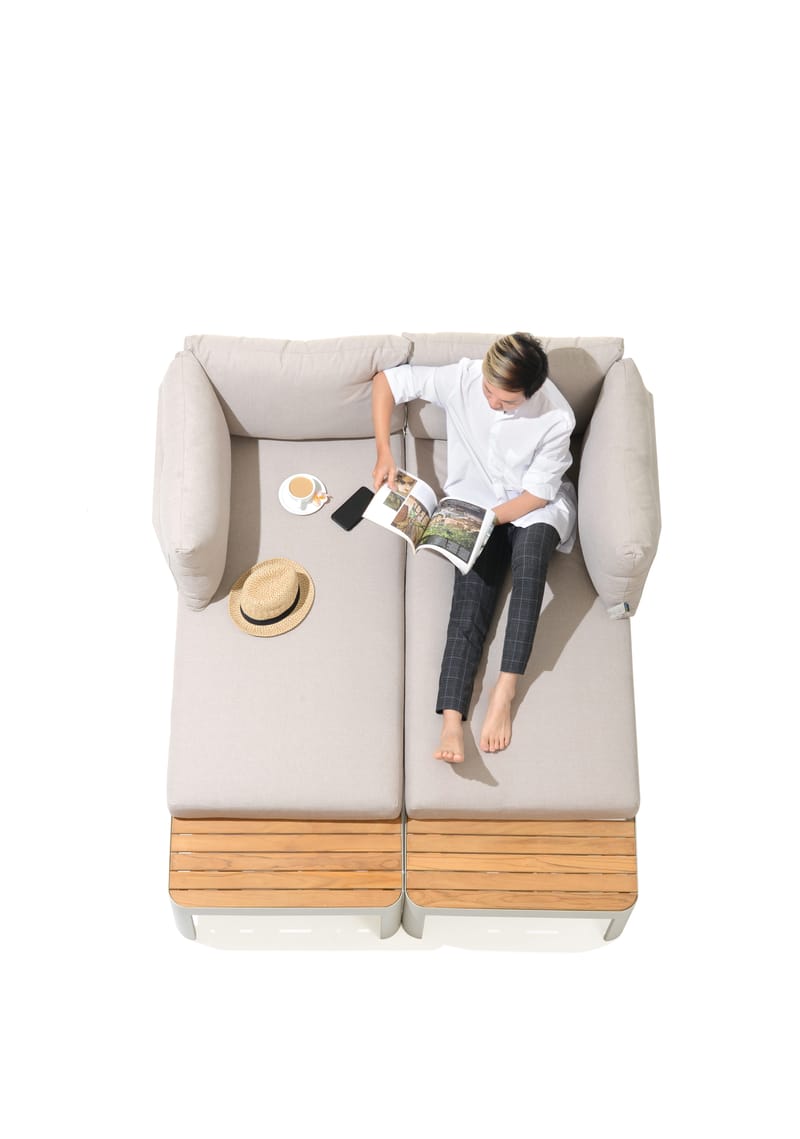 Portals Modulsett Utendørs 2× 2-seter sofaer - Korallsand - Hagemøbler - Loungemøbler - Sofagruppe utendørs