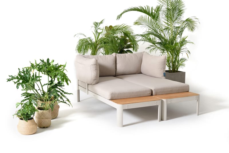 Portals Modulsett Utendørs 2× 2-seter sofaer - Korallsand - Hagemøbler - Loungemøbler - Sofagruppe utendørs