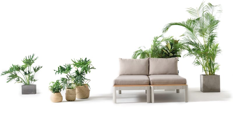 Portals Modulsett Utendørs 2× 2-seter sofaer - Korallsand - Hagemøbler - Loungemøbler - Sofagruppe utendørs