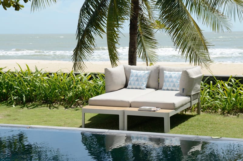 Portals Modulsett Utendørs 2× 2-seter sofaer - Korallsand - Hagemøbler - Loungemøbler - Sofagruppe utendørs