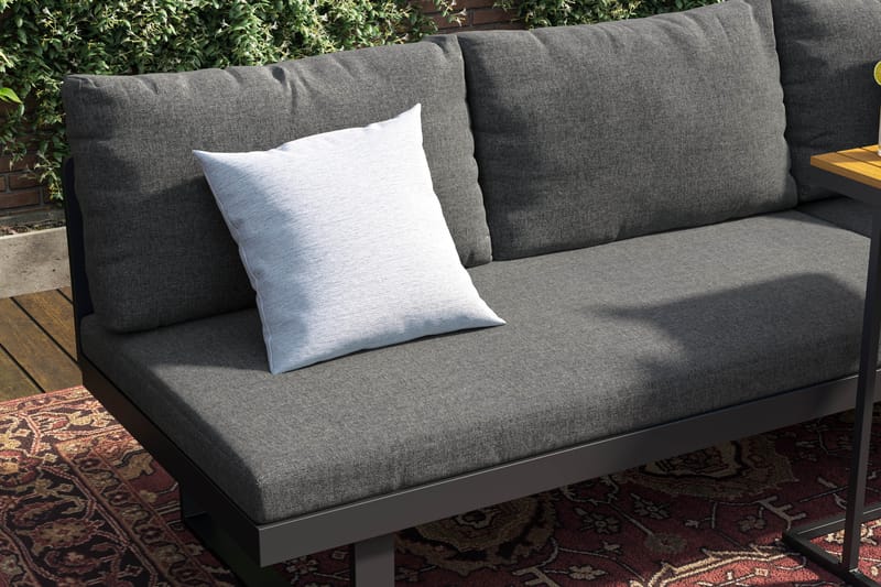 Samira Utesofa med sofabord – Solseng i aluminium - Grå - Hagemøbler - Loungemøbler - Lounge sofa