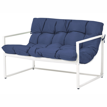 Sofagruppe utendørs med bord 4-seter Garda - Blå/Hvit - Hagemøbler - Loungemøbler - Sofagruppe utendørs