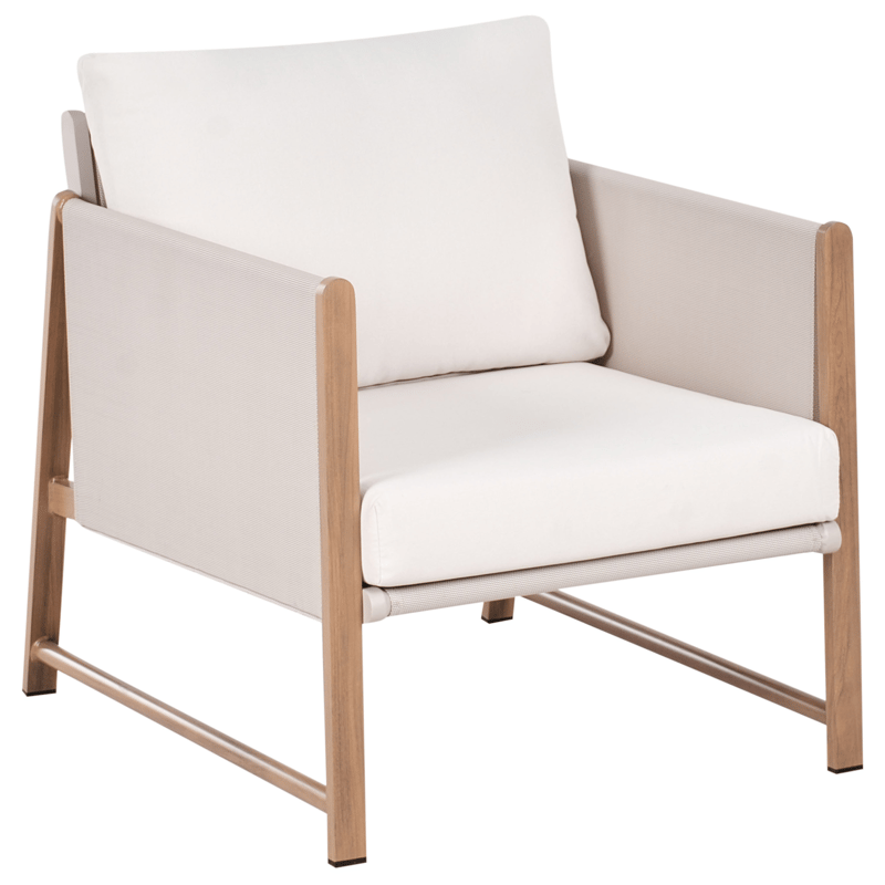 Sofagruppe utendørs med bord og fotskammel 5-seter Nola - Beige/Brun - Hagemøbler - Loungemøbler - Sofagruppe utendørs