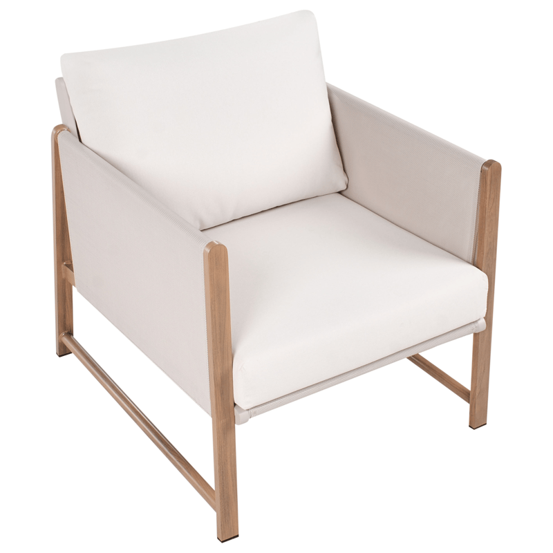 Sofagruppe utendørs med bord og fotskammel 5-seter Nola - Beige/Brun - Hagemøbler - Loungemøbler - Sofagruppe utendørs