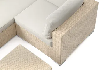 Bahamas utendørs hjørnesofa 5-seters vendbar med bord - Beige - Hagemøbler - Loungemøbler - Sofagruppe utendørs