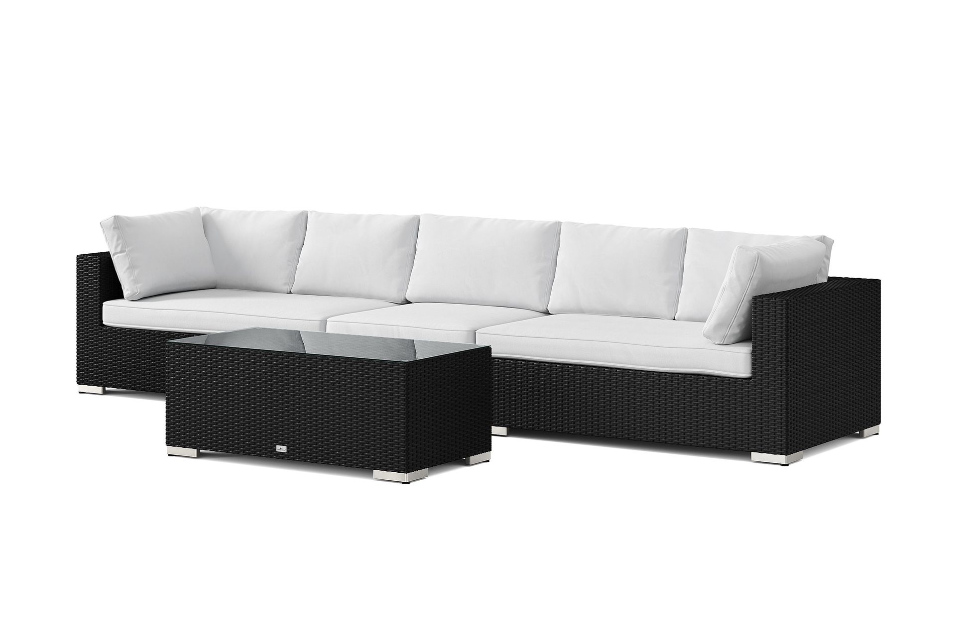 Bahamas utesofa 5-seters med bord - Svart