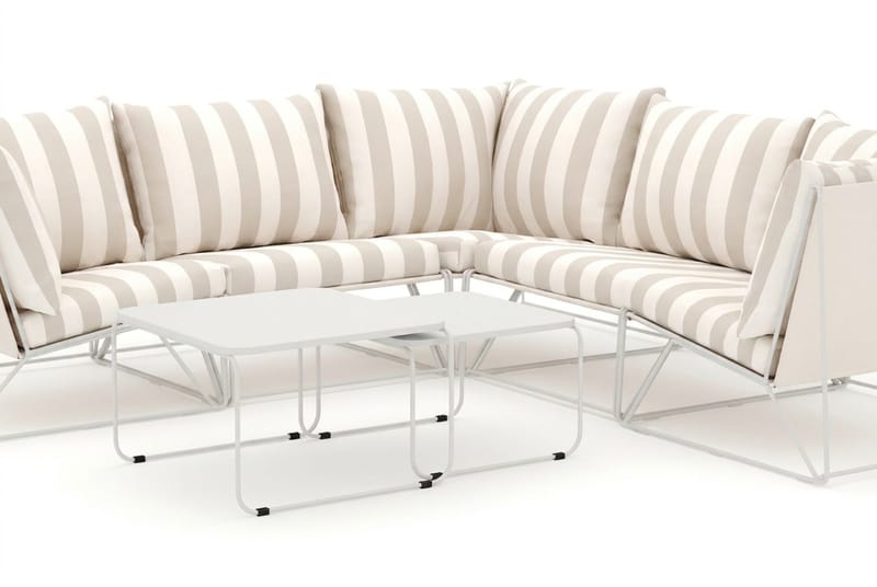 Usteryd utendørs hjørnesofa 5-seter vendbar - Beige/Stripet - Hagemøbler - Loungemøbler - Sofagruppe utendørs
