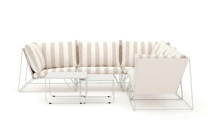 Usteryd utendørs hjørnesofa 5-seter vendbar - Beige/Stripet - Hagemøbler - Loungemøbler - Sofagruppe utendørs