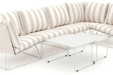 Usteryd utendørs hjørnesofa 5-seters vendbar - Beige/Stripete - Hagemøbler - Loungemøbler - Sofagruppe utendørs