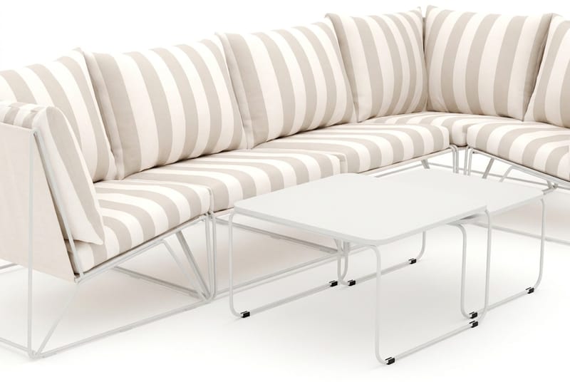 Usteryd utendørs hjørnesofa 5-seters vendbar - Beige/Stripete - Hagemøbler - Loungemøbler - Sofagruppe utendørs