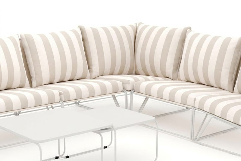 Usteryd utendørs L-sofa 7-seter vendbar - Beige/Stripet - Hagemøbler - Loungemøbler - Sofagruppe utendørs